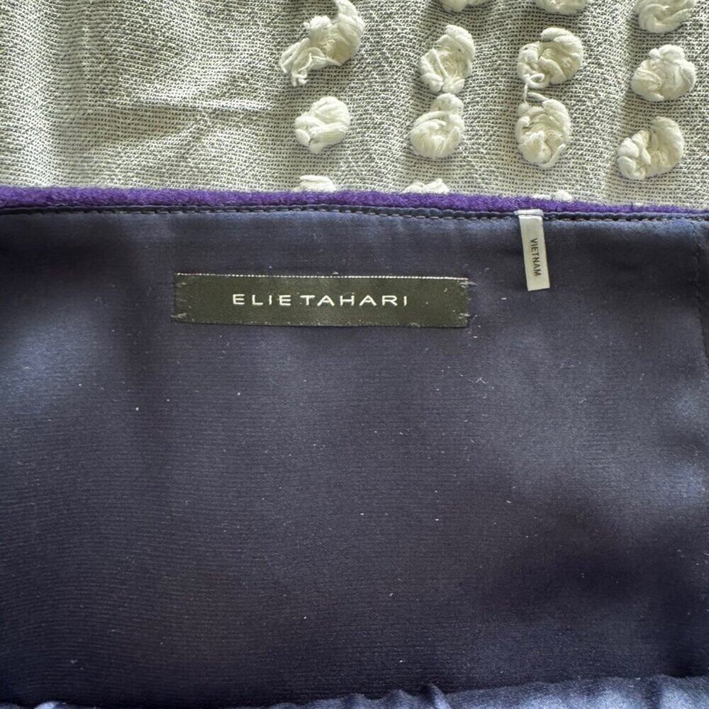Elie Tahari | Purple Wool Hi-Lo Mini Skirt Size 6 - Picture 5 of 10